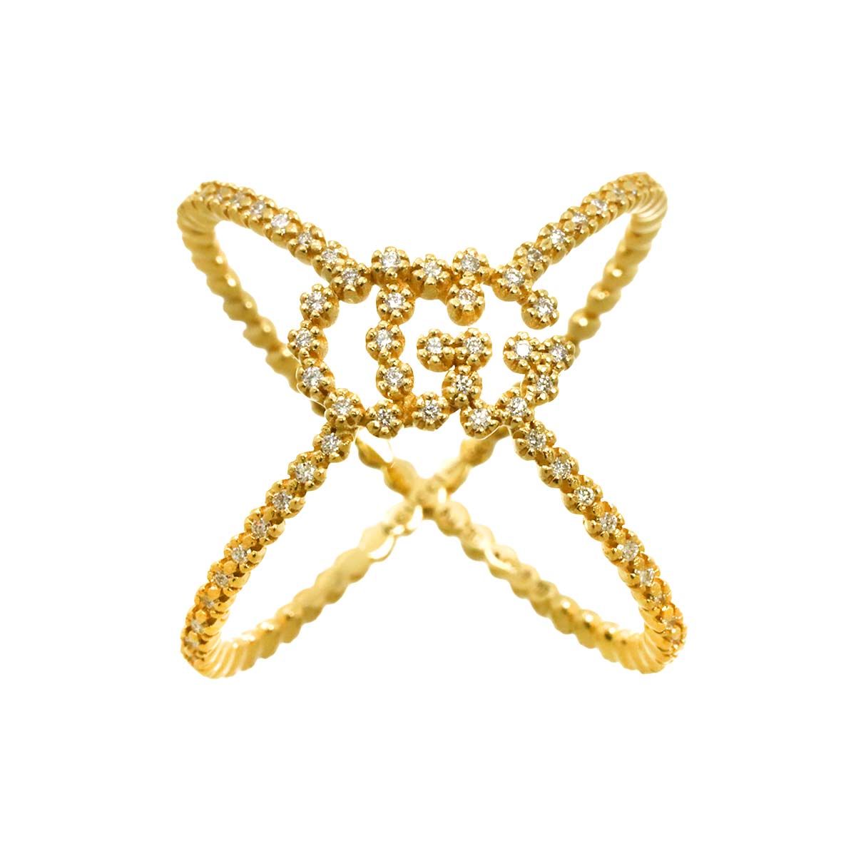 Diamond Ring 18K Yellow Gold 750 Size10 5.25(US)