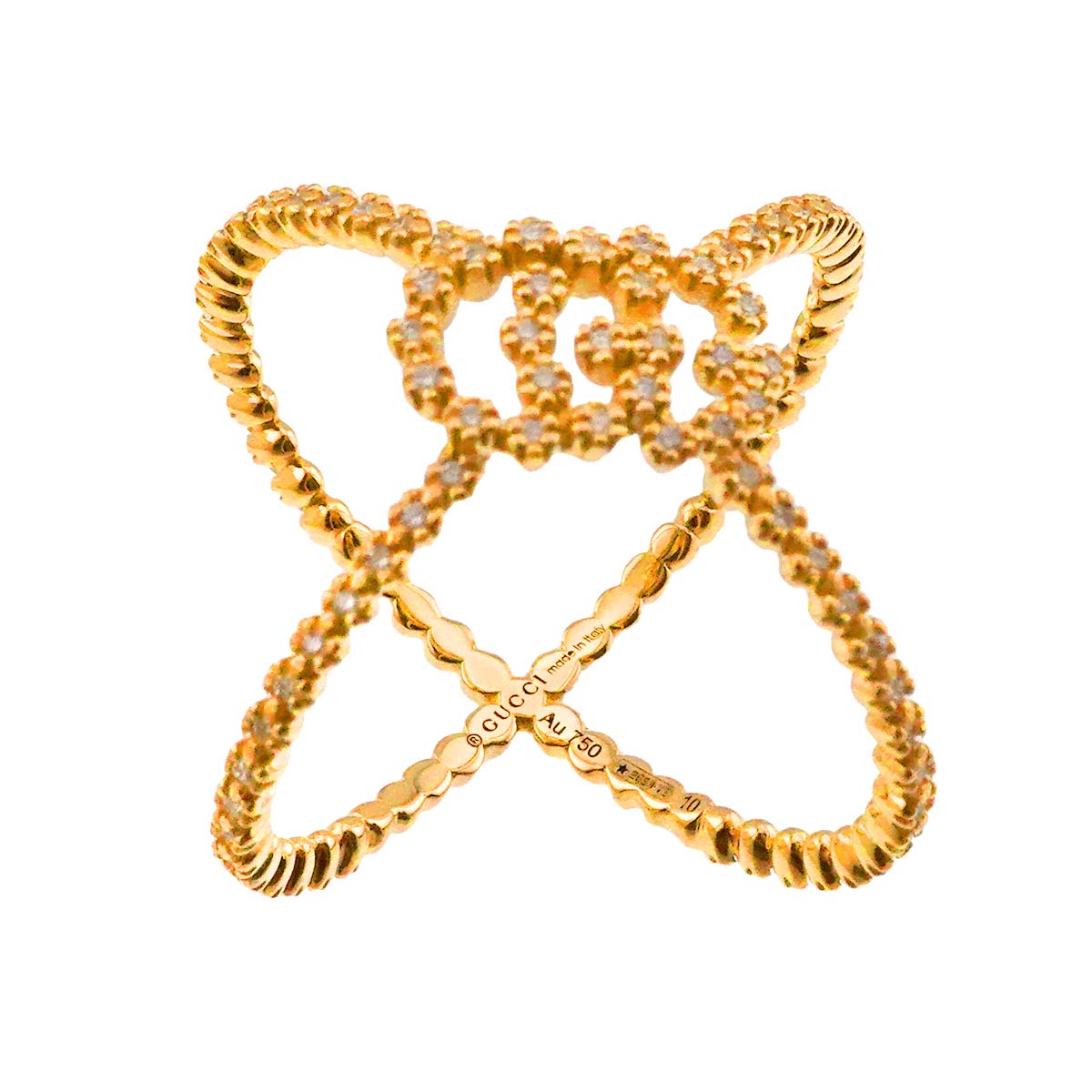 Diamond Ring 18K Yellow Gold 750 Size10 5.25(US)