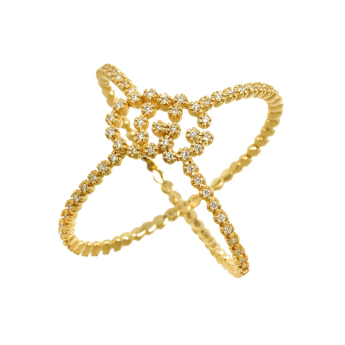 Diamond Ring 18K Yellow Gold 750 Size10 5.25(US)