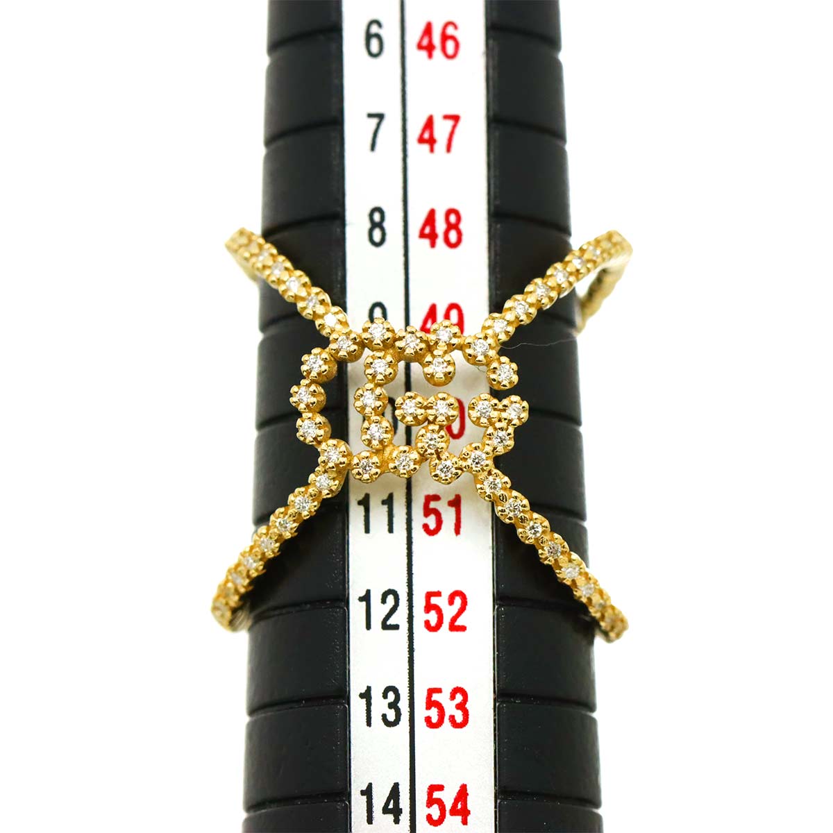 Diamond Ring 18K Yellow Gold 750 Size10 5.25(US)