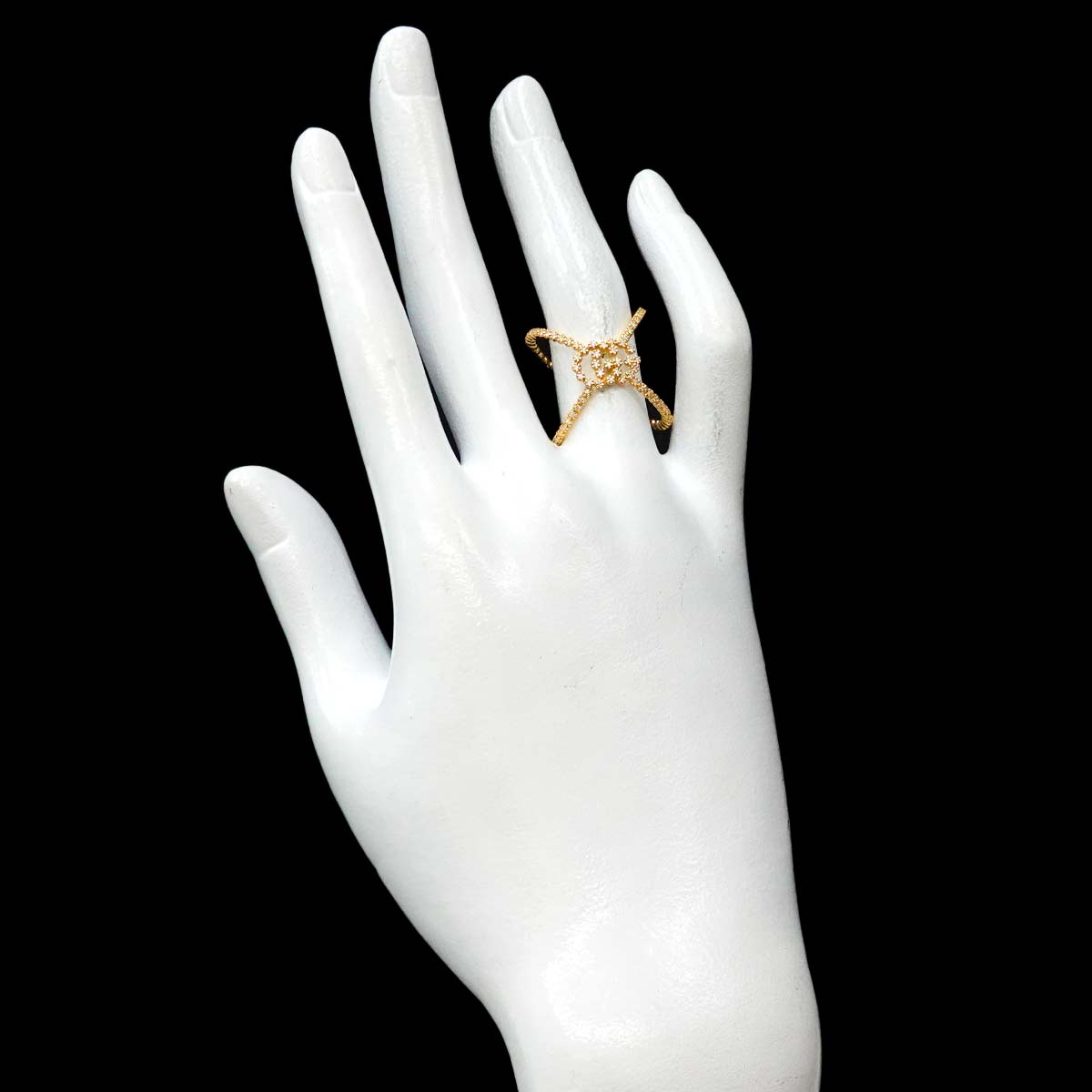 Diamond Ring 18K Yellow Gold 750 Size10 5.25(US)