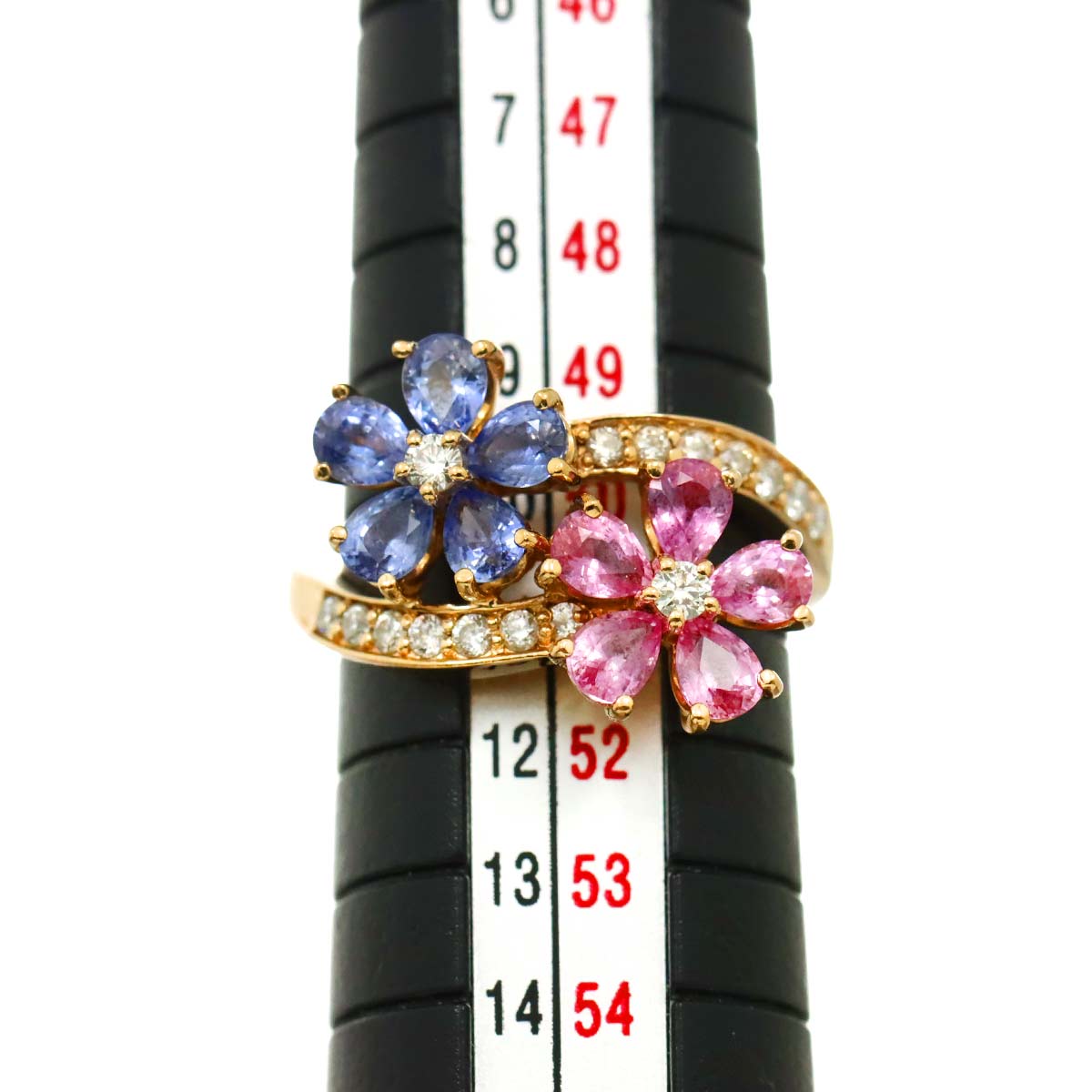 Sapphire 1.64ct Diamond 0.25ct Ring 18K PG 5.25-5.5(US)