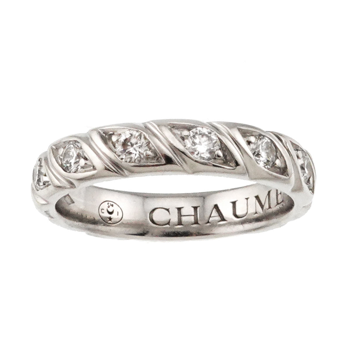 CHAUMET Torsade Half Diamond Ring Platinum size4.75-5(US)