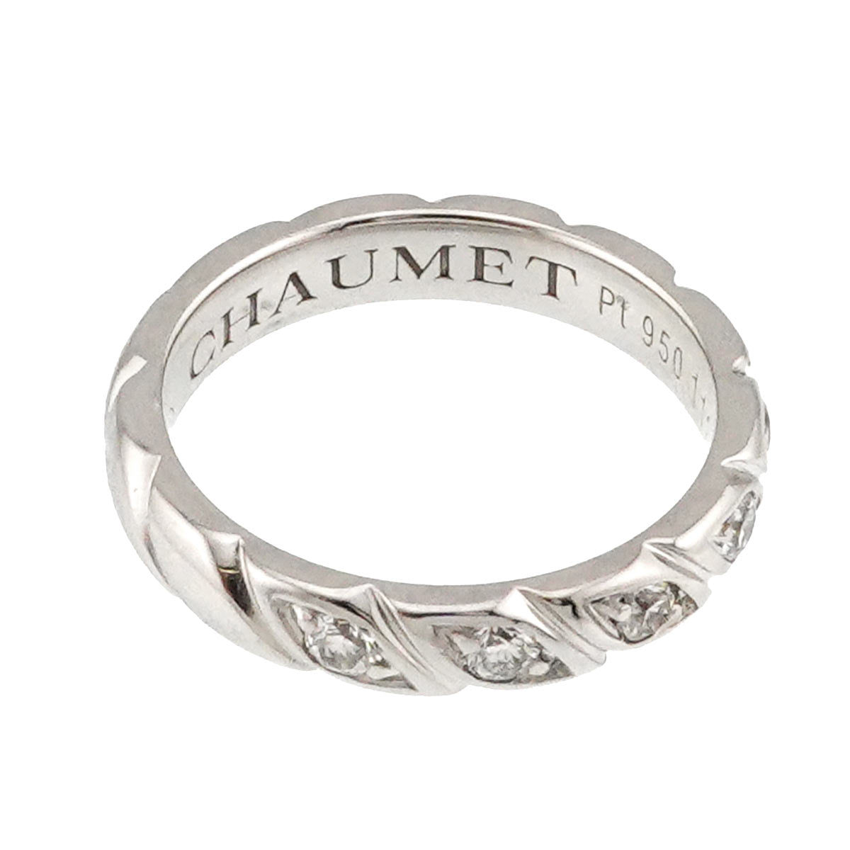 CHAUMET Torsade Half Diamond Ring Platinum size4.75-5(US)