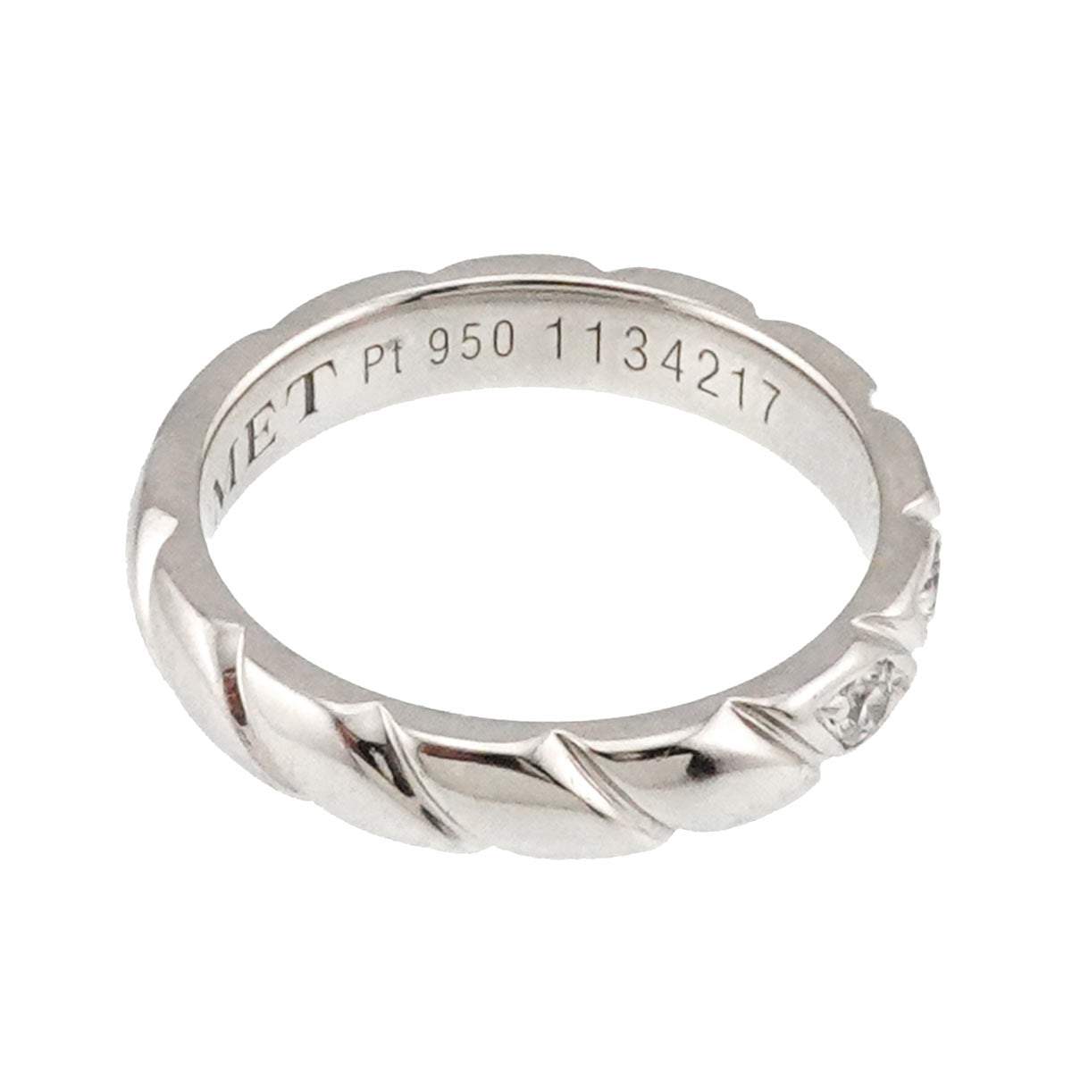 CHAUMET Torsade Half Diamond Ring Platinum size4.75-5(US)