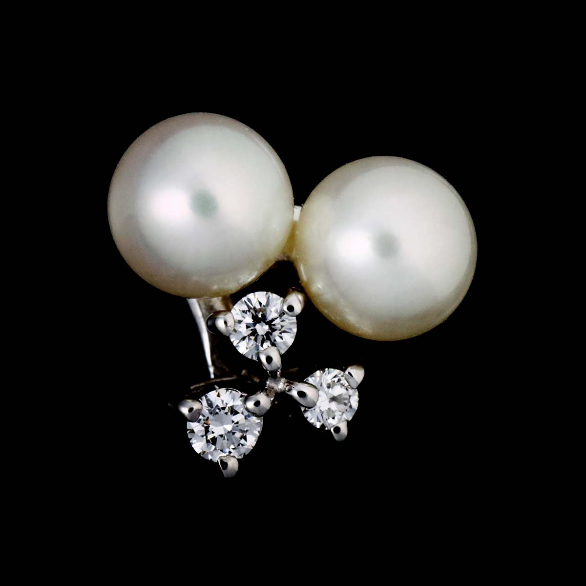 Akoya Pearl Diamond 0.05ct/0.05ct Earrings Pierced 18K WG 750