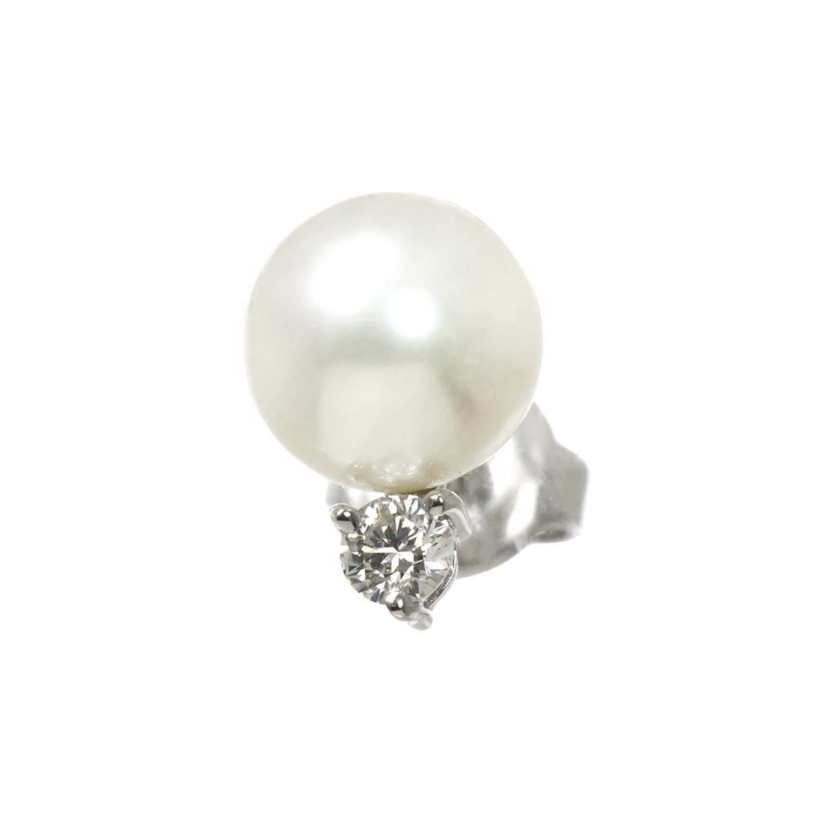 Akoya Pearl Diamond Earring Pierced 18K WG One piece only