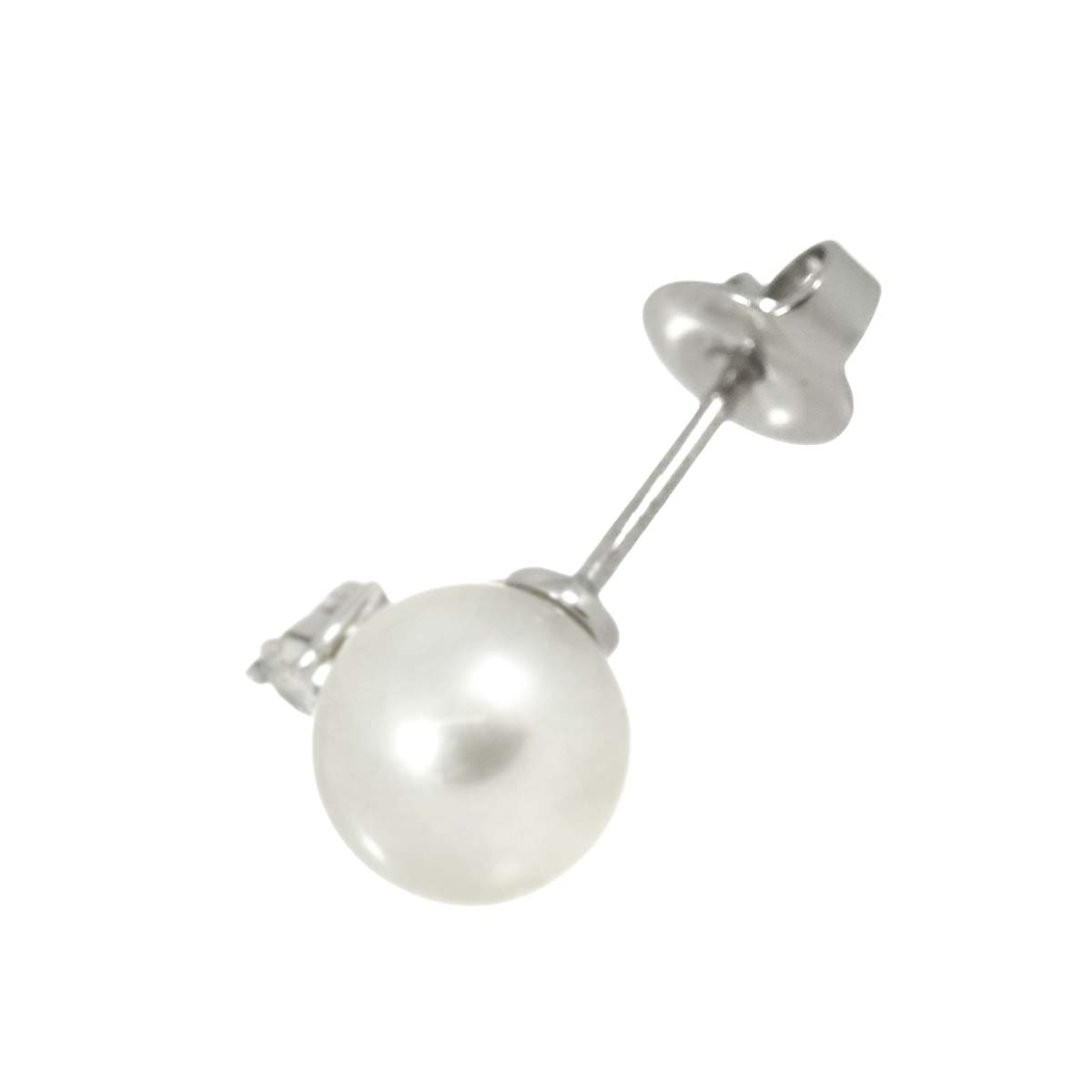 Akoya Pearl Diamond Earring Pierced 18K WG One piece only