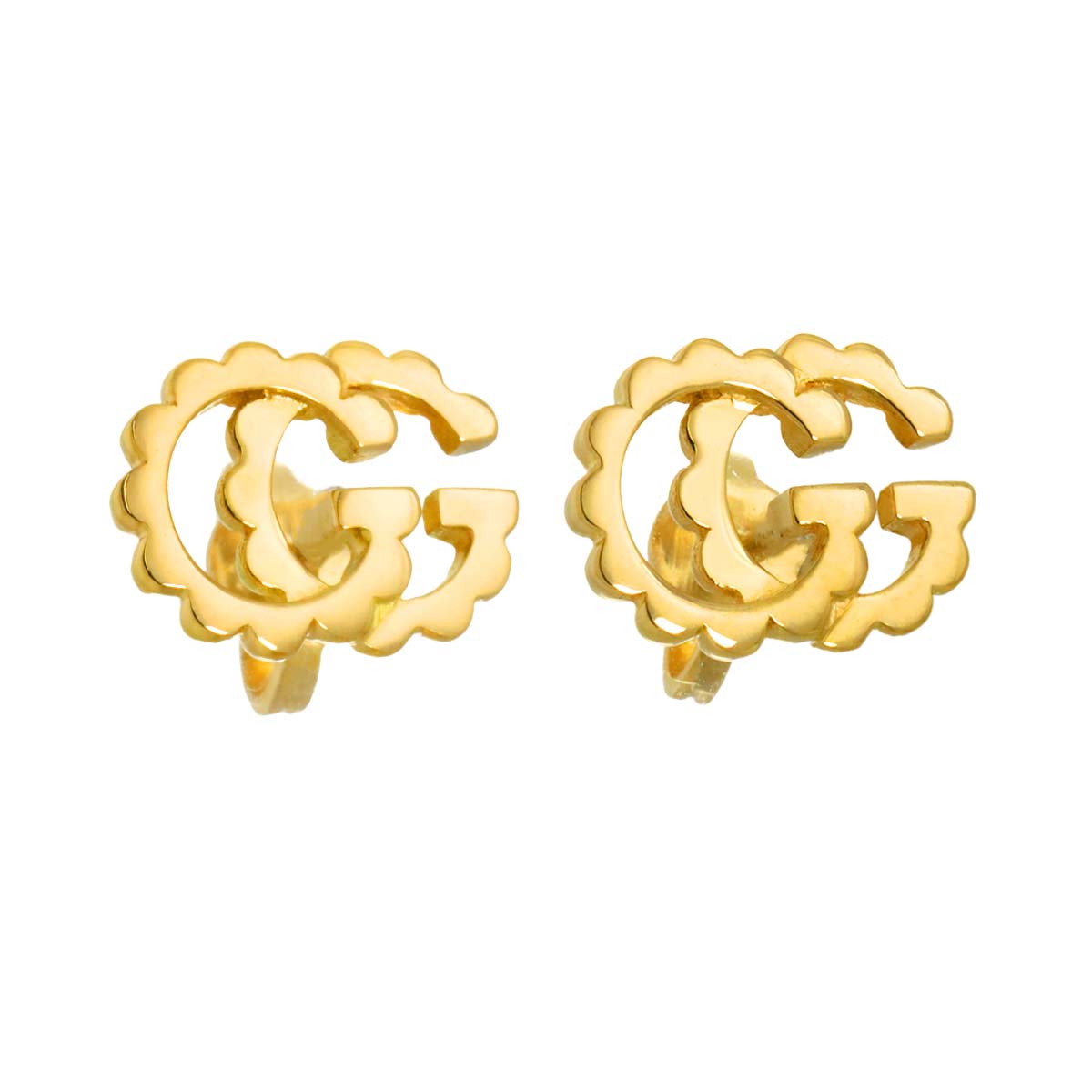 Logo Earrings Pierced 18K Yellow Gold 750
