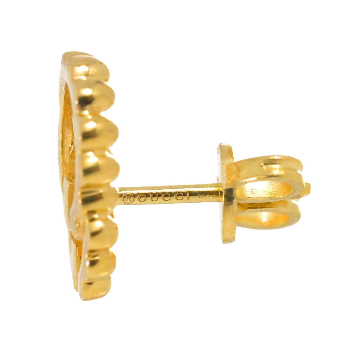 Logo Earrings Pierced 18K Yellow Gold 750