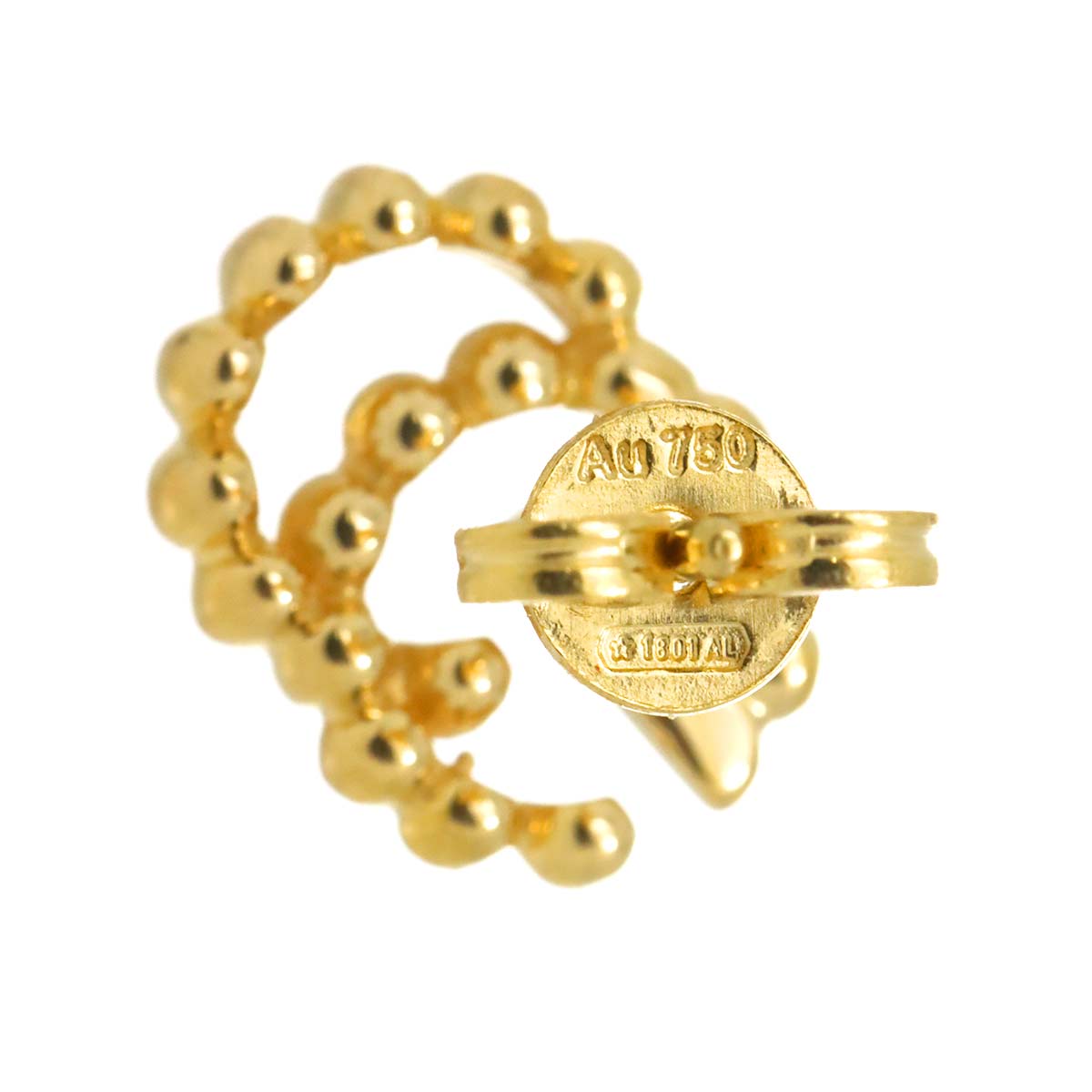 Logo Earrings Pierced 18K Yellow Gold 750