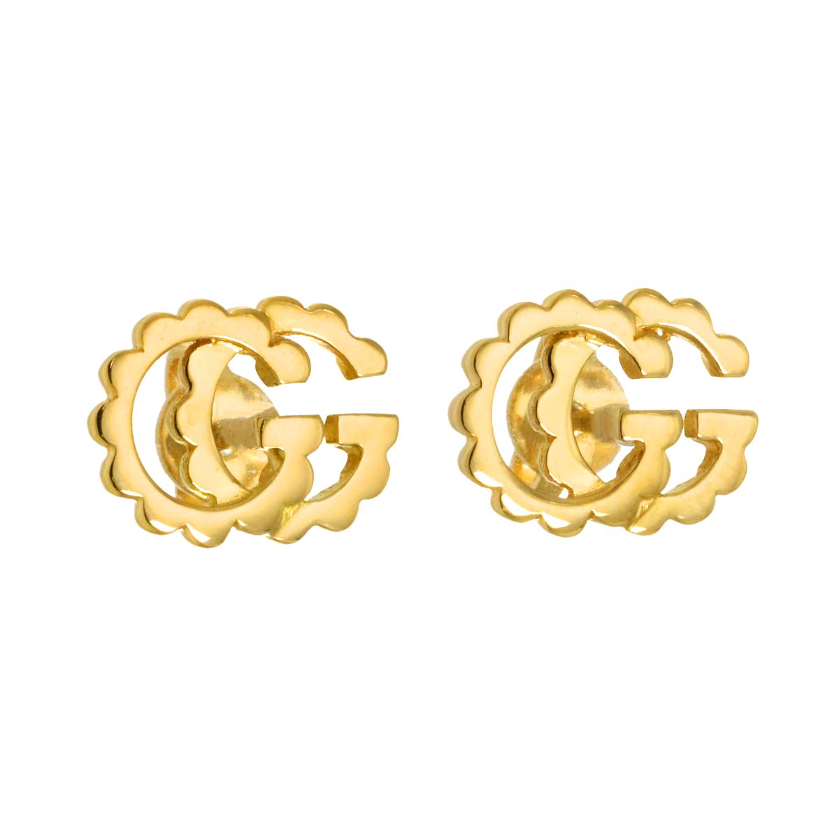 Logo Earrings Pierced 18K Yellow Gold 750