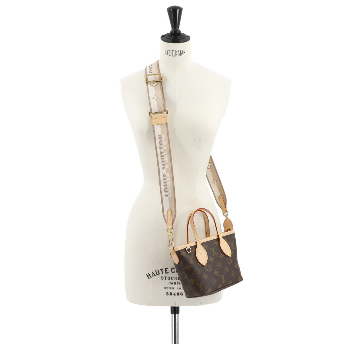 Monogram Neverfull BB Tote Shoulder Bag Brown M46705