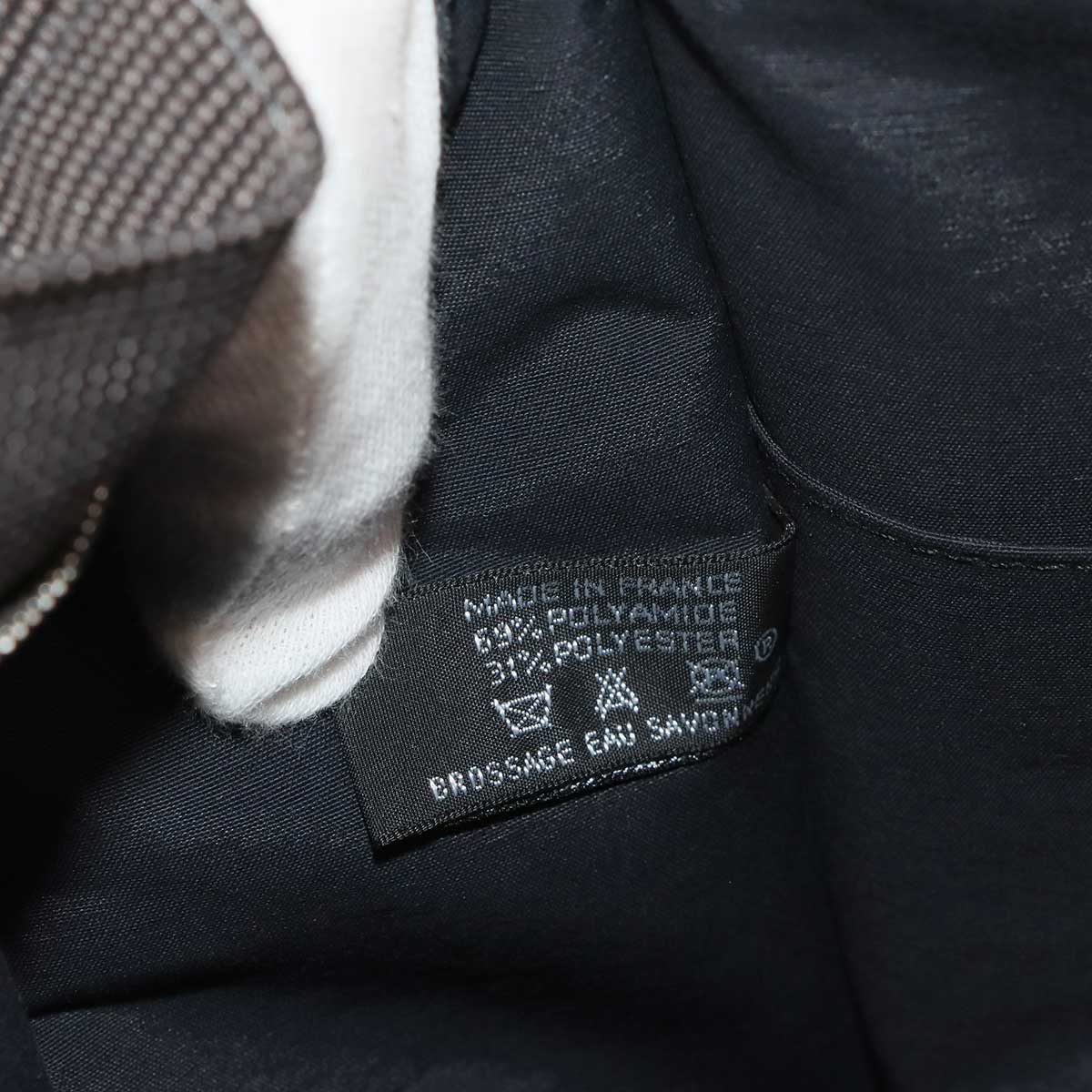 Herline Pouch MM Clutch Bag Canvas Leather Gray Purse