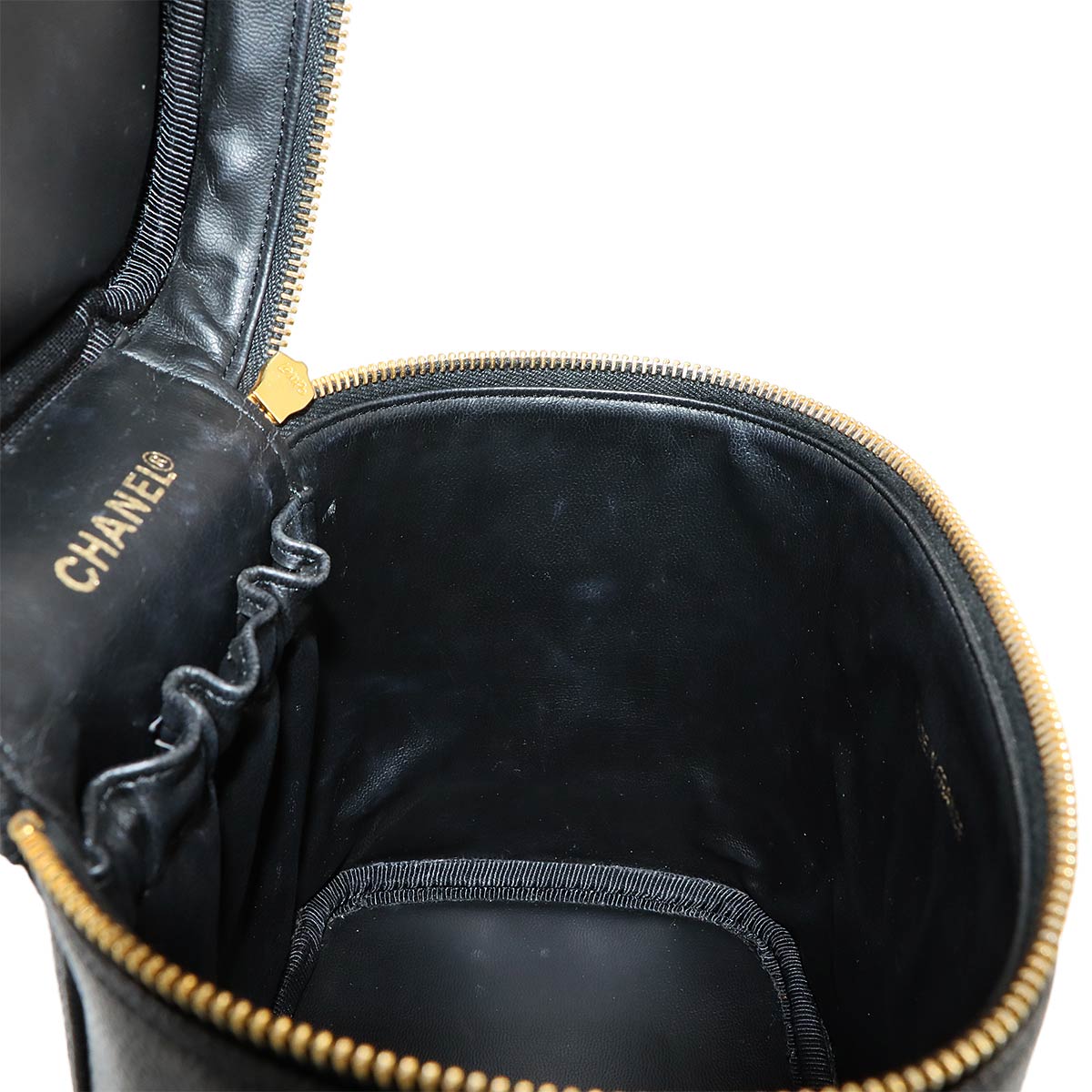 Vanity Hand Bag Leather Black A01998 Coco Logos Purse