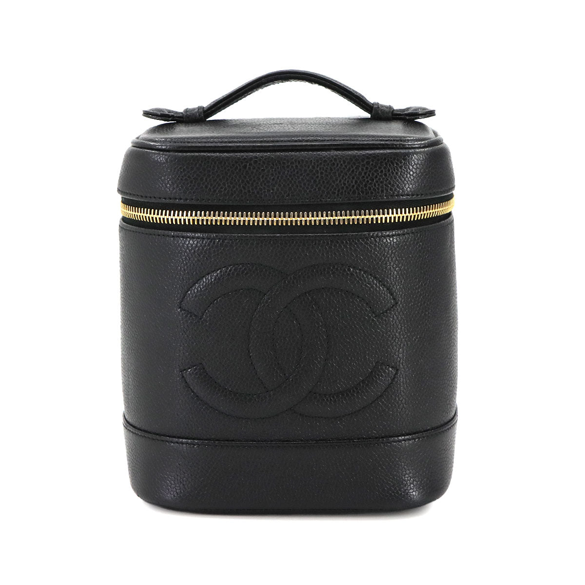 Vanity Hand Bag Leather Black A01998 Coco Logos Purse