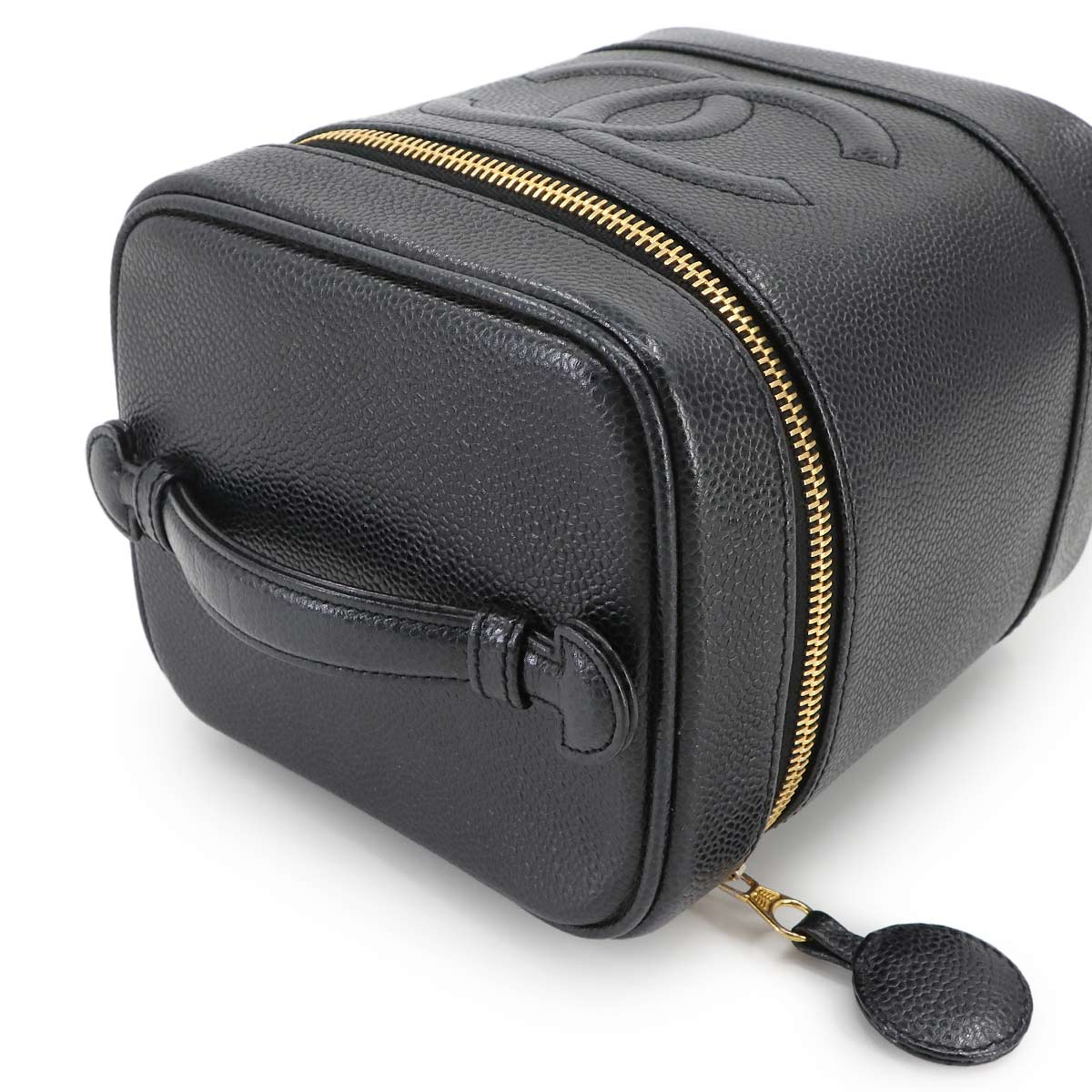 Vanity Hand Bag Leather Black A01998 Coco Logos Purse