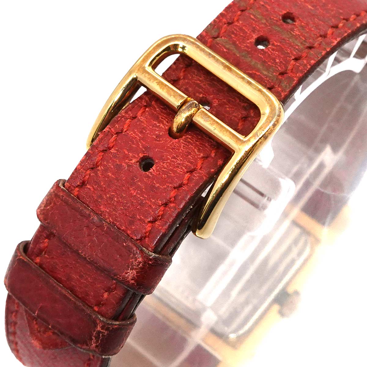 Medor Vintage pyramid Gold studs Quartz White Dial Ladies