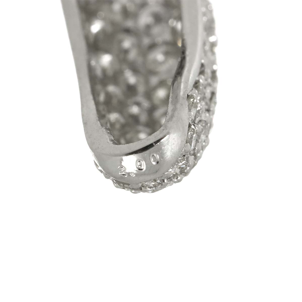 Diamond 2.00ct/2.00ct Earrings Pierced 18K K18 WG 750