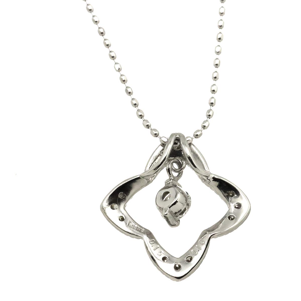 Diamond 0.15ct/0.10ct Necklace 18K WG White Gold 750