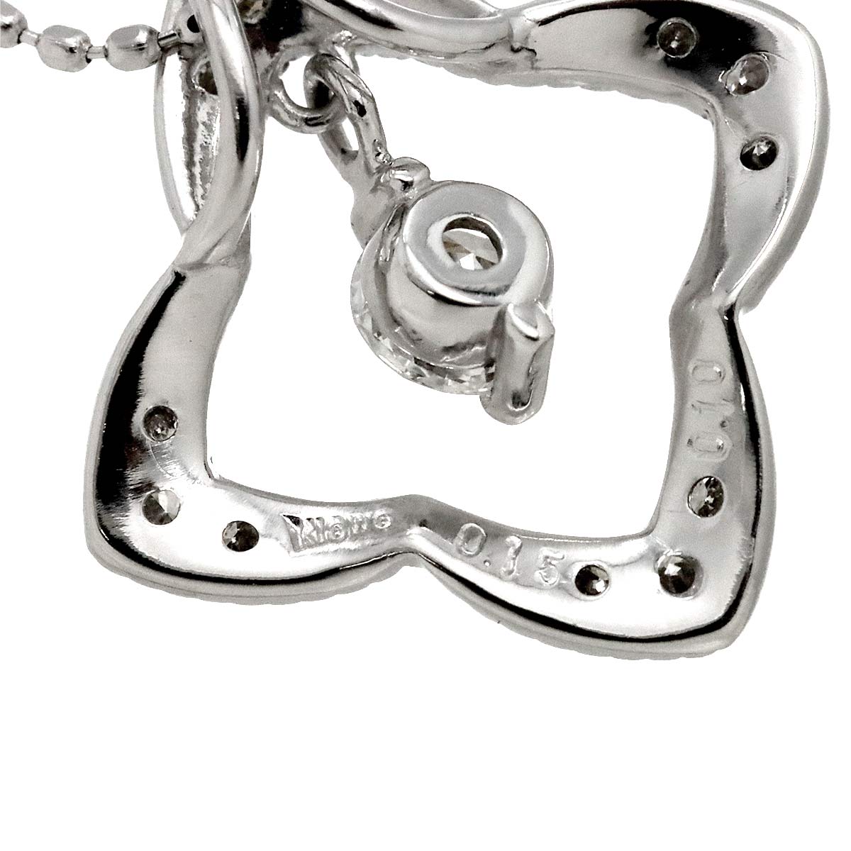 Diamond 0.15ct/0.10ct Necklace 18K WG White Gold 750