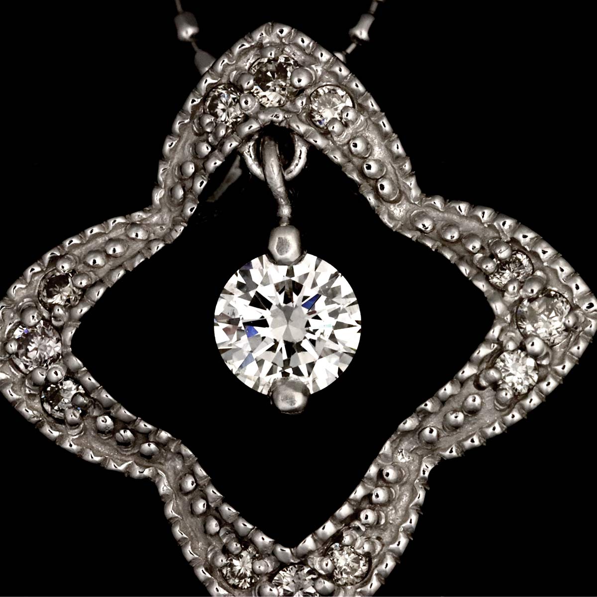 Diamond 0.15ct/0.10ct Necklace 18K WG White Gold 750