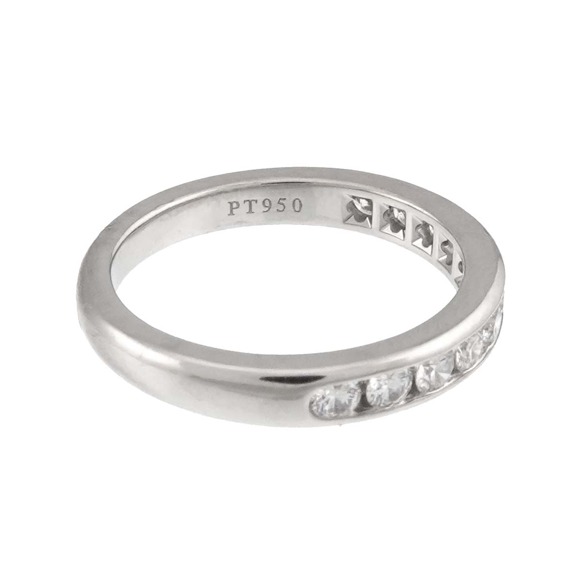 Half Etanity band Ring Diamond Platinum Size4.5(US)