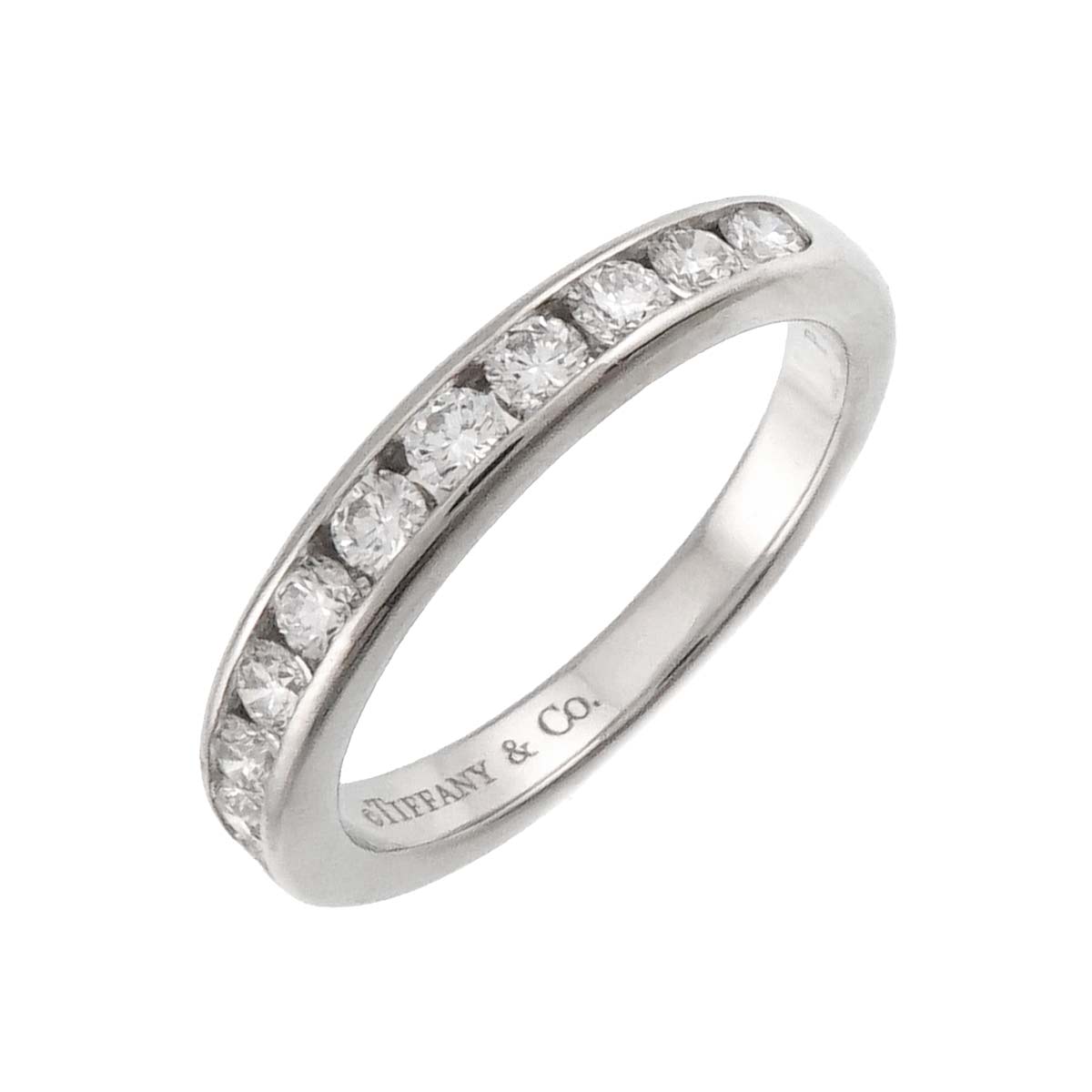 Half Etanity band Ring Diamond Platinum Size4.5(US)