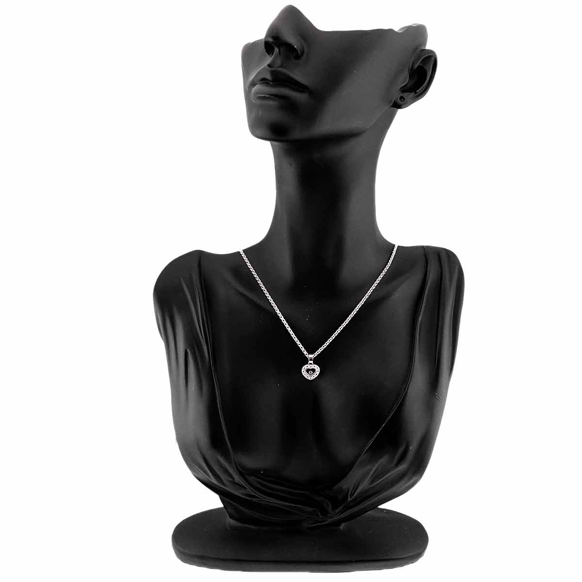 Happy Diamond Heart Necklace 18K White Gold 750