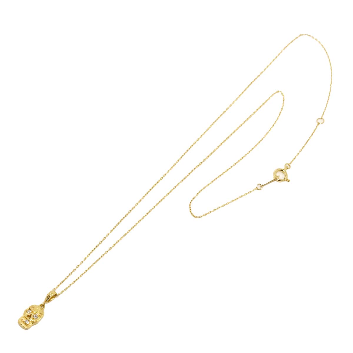 Skull Diamond Necklace 18K Yellow Gold 750