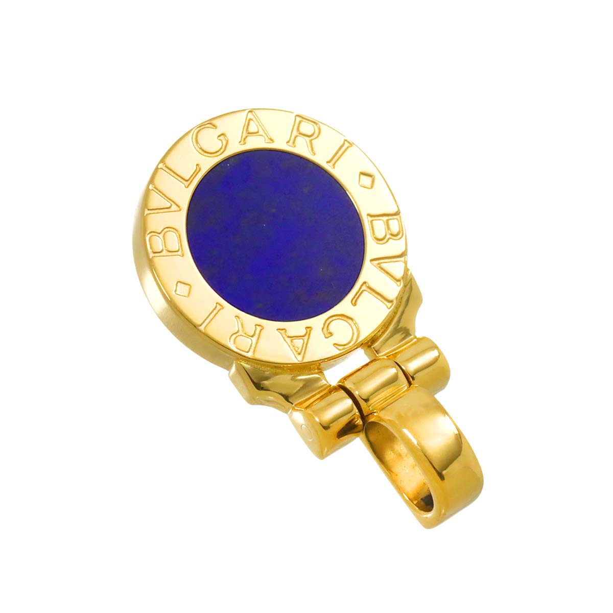 Double Logo Lapis Lazuli Pendant Top 18K YG 750