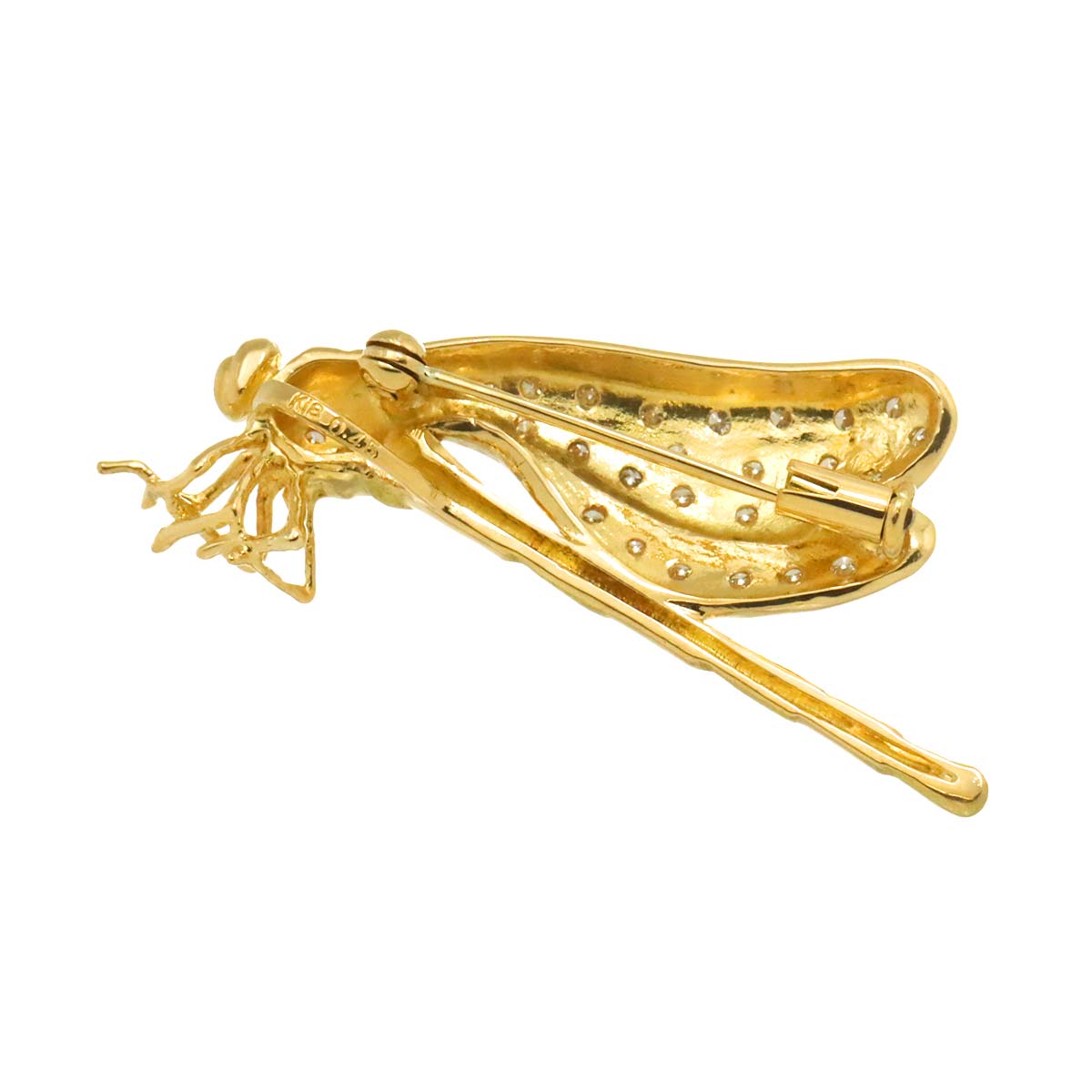 Diamond 0.45ct Brooch 18K YG Yellow Gold 750