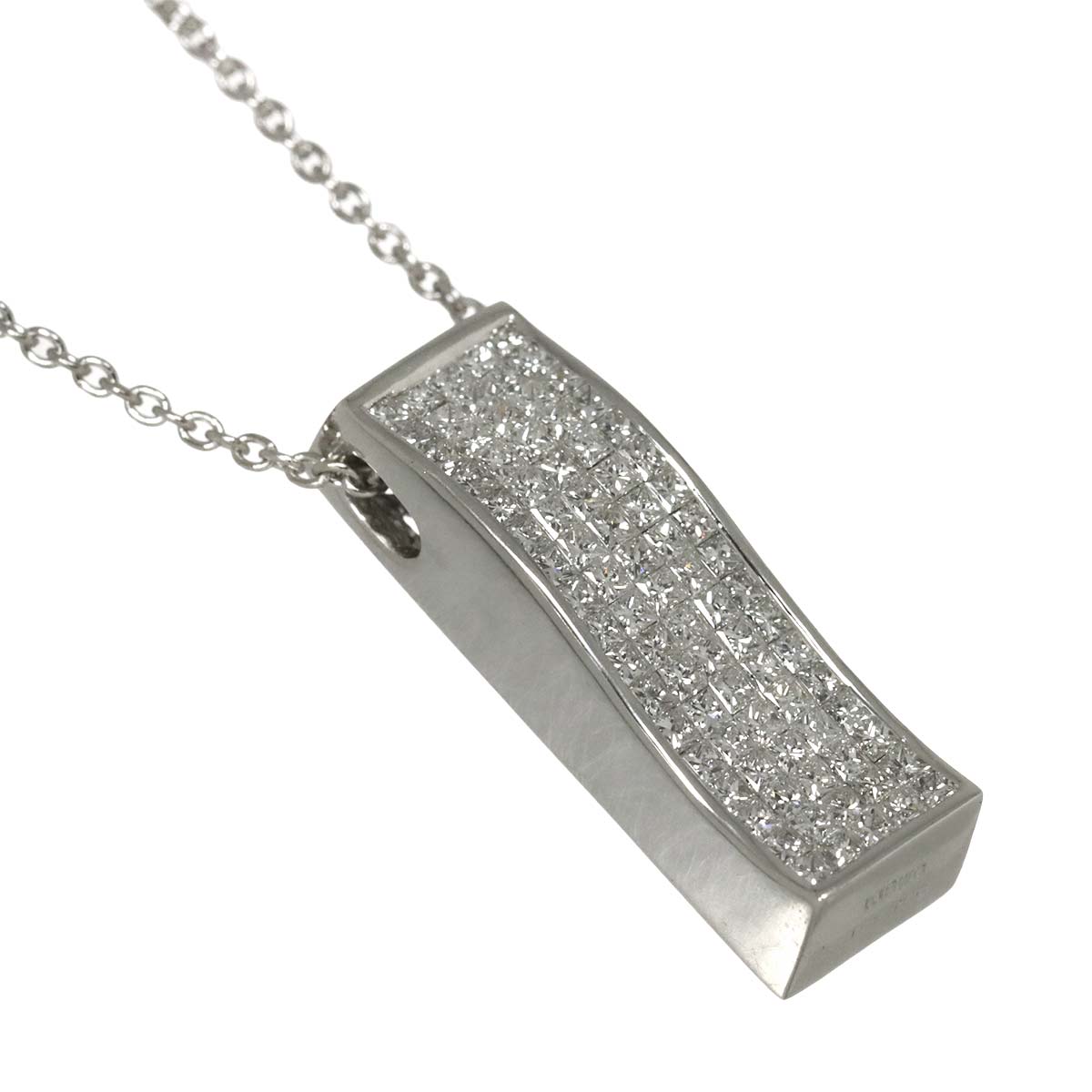 Diamond 1.00ct Necklace 18K WG White Gold 750