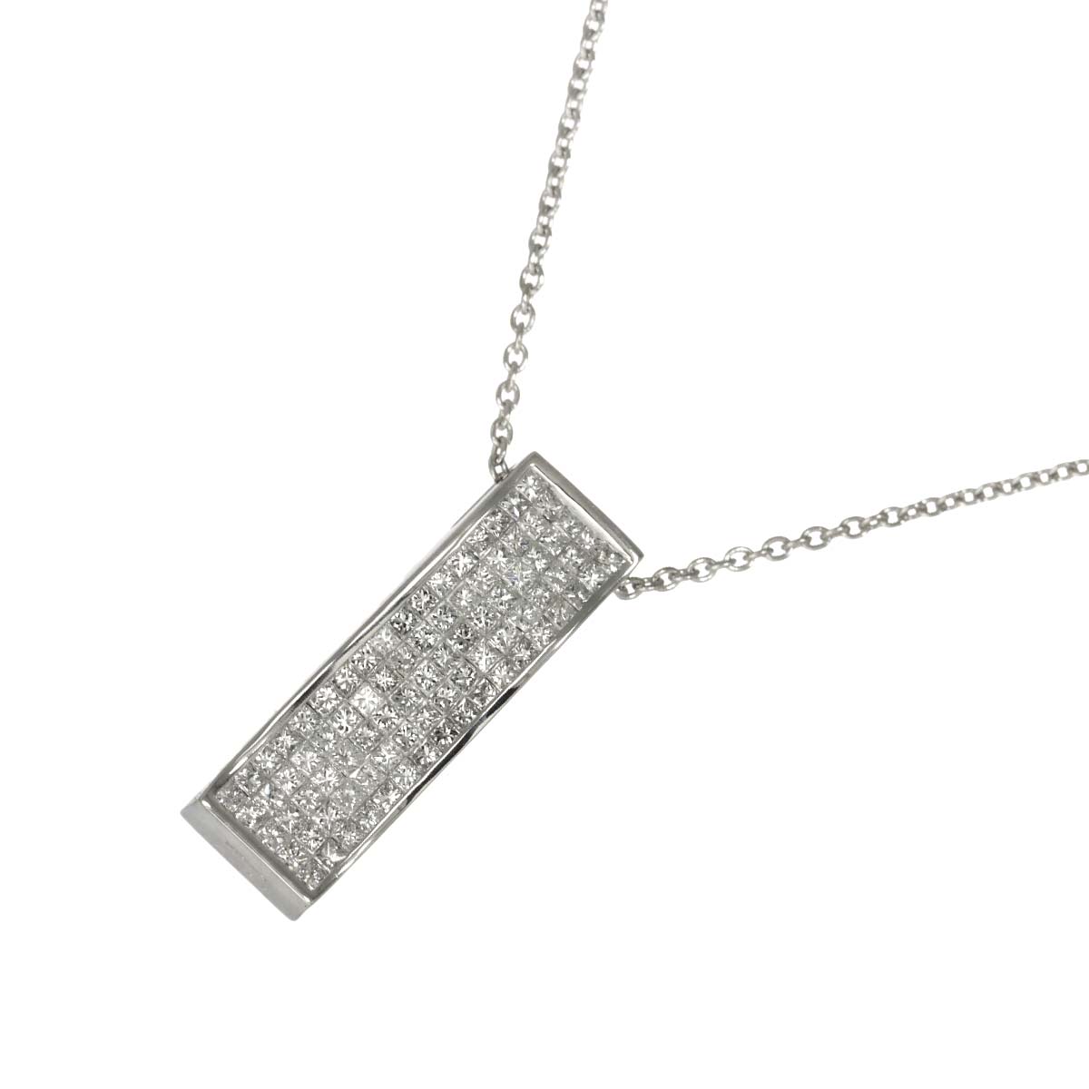 Diamond 1.00ct Necklace 18K WG White Gold 750