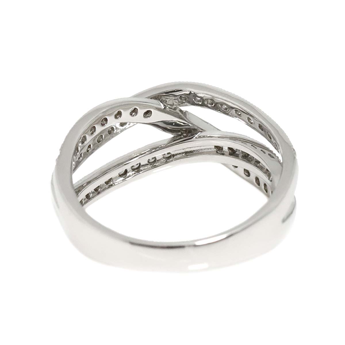 Diamond 0.51ct Ring 18K K18 WG White Gold size6.25-6.5(US)