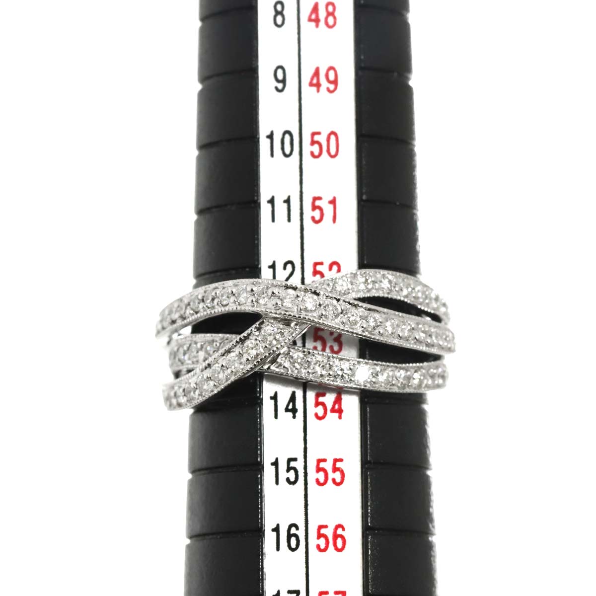 Diamond 0.51ct Ring 18K K18 WG White Gold size6.25-6.5(US)