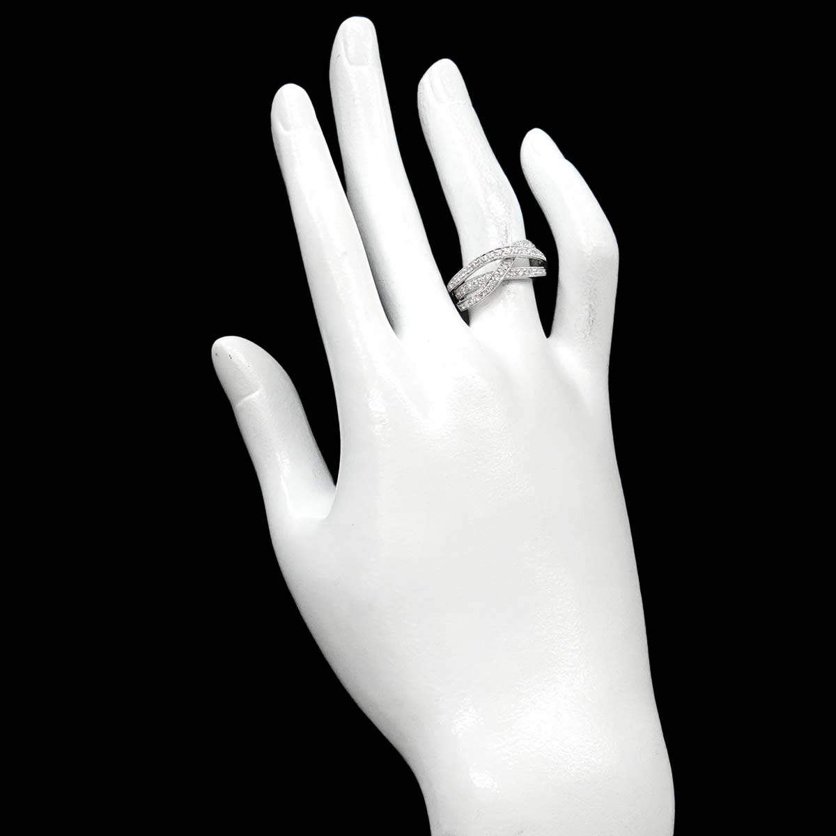 Diamond 0.51ct Ring 18K K18 WG White Gold size6.25-6.5(US)