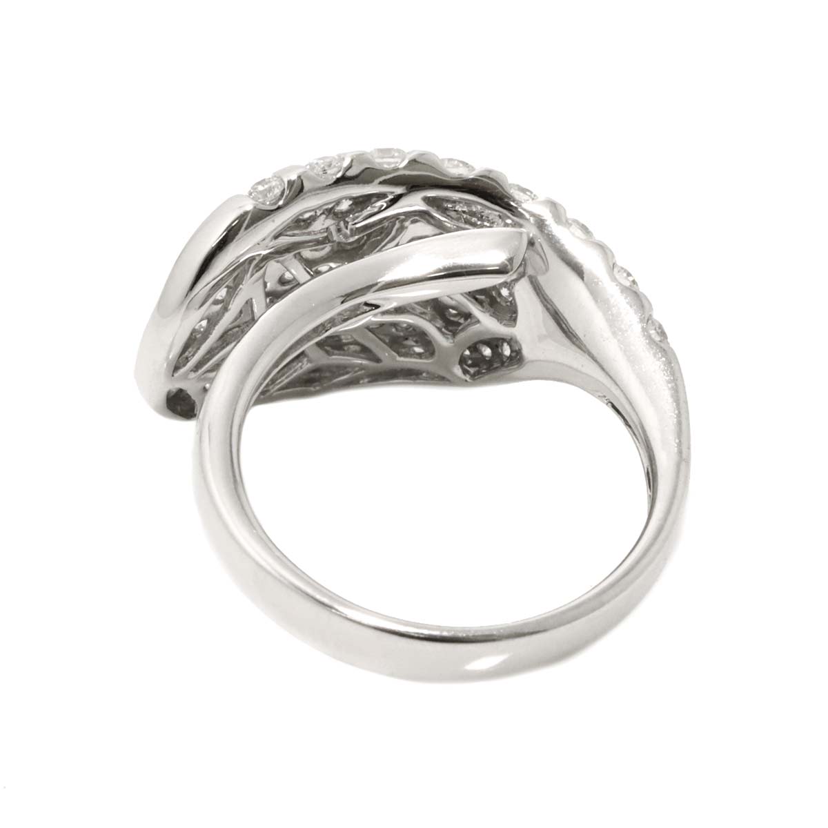 Diamond 1.53ct Ring 18K K18 WG White Gold size6.5-6.75(US)