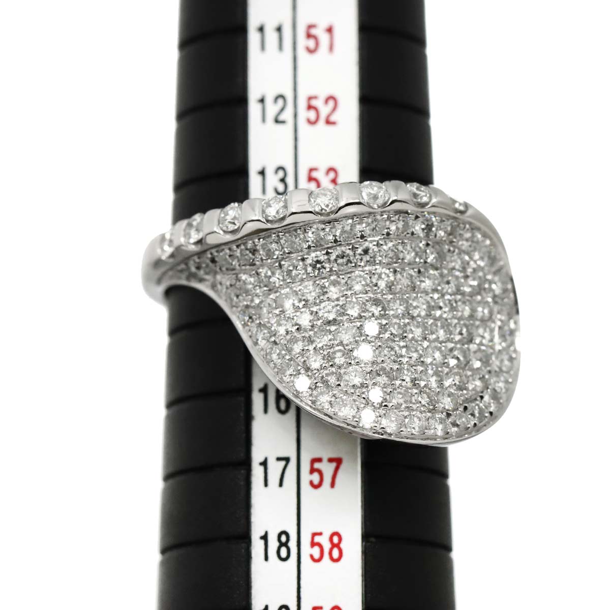 Diamond 1.53ct Ring 18K K18 WG White Gold size6.5-6.75(US)