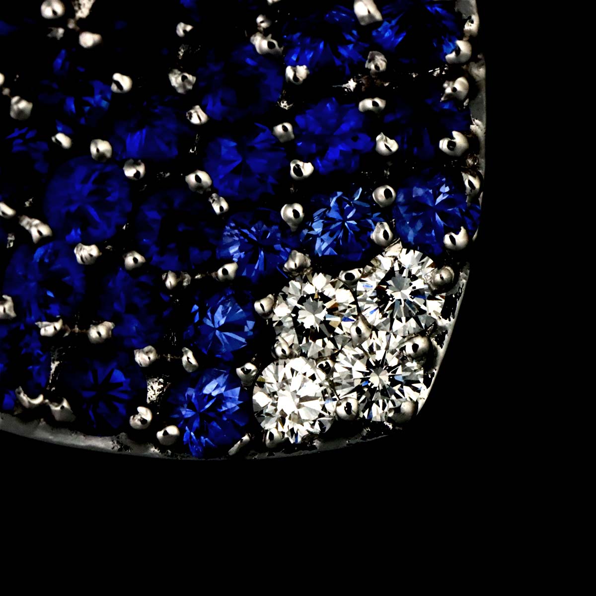 Sapphire 3.53ct Diamond 0.16ct Ring 18K K18 WG size5.5-5.75(US)