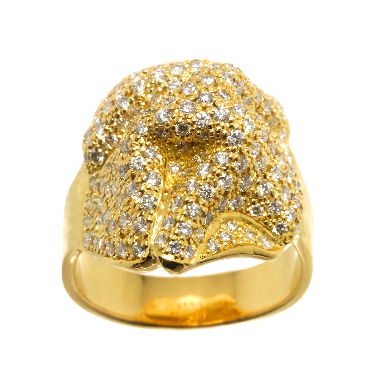 Diamond 1.72ct Ring 18K K18 YG Yellow Gold 750 size7.5(US)