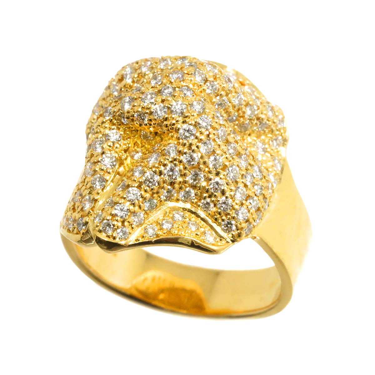 Diamond 1.72ct Ring 18K K18 YG Yellow Gold 750 size7.5(US)