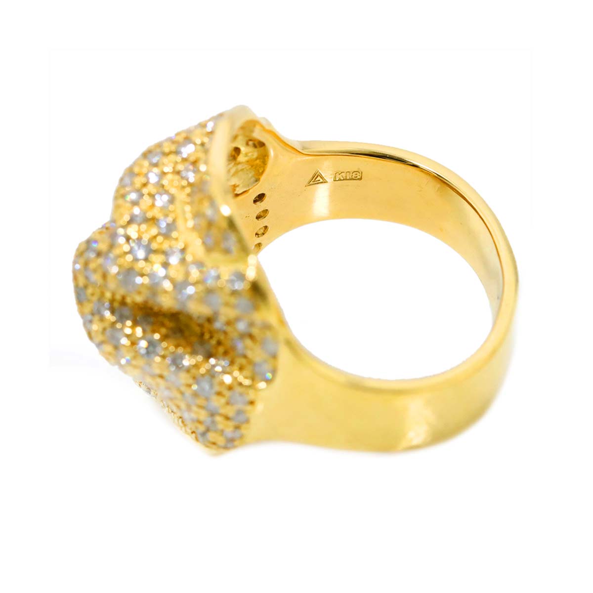 Diamond 1.72ct Ring 18K K18 YG Yellow Gold 750 size7.5(US)