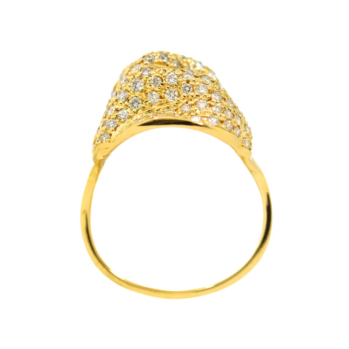 Diamond 1.72ct Ring 18K K18 YG Yellow Gold 750 size7.5(US)