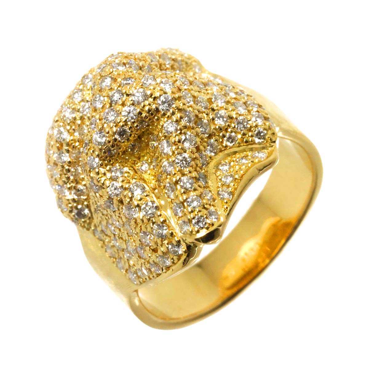 Diamond 1.72ct Ring 18K K18 YG Yellow Gold 750 size7.5(US)