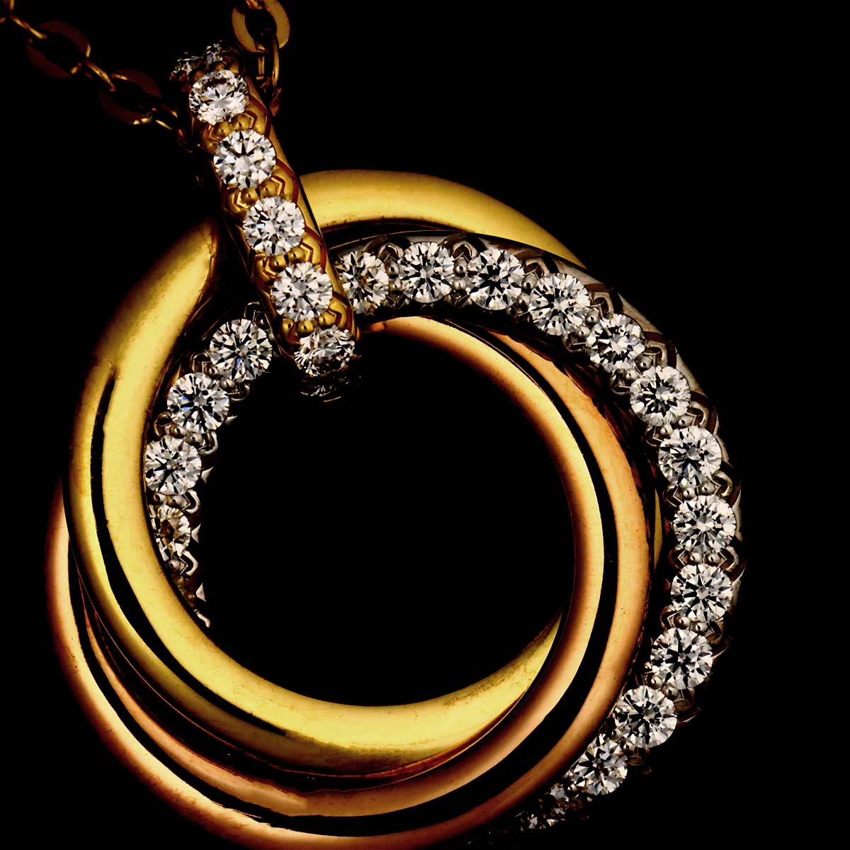 Trinity SM Diamond Necklace 18K YG WG PG 750