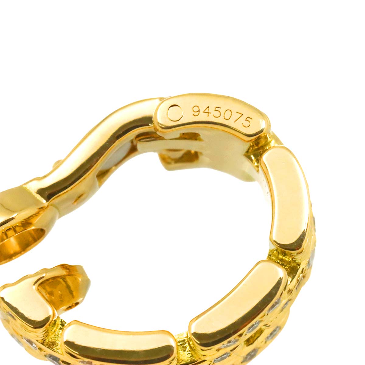 Maillon Panthere Diamond Earrings Clip on 18K YG 750