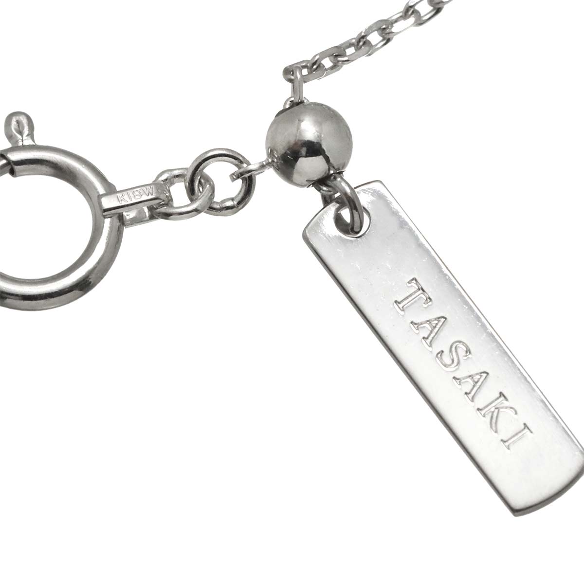 Diamond 0.06ct Multi Stone Necklace 18K WG White Gold 750