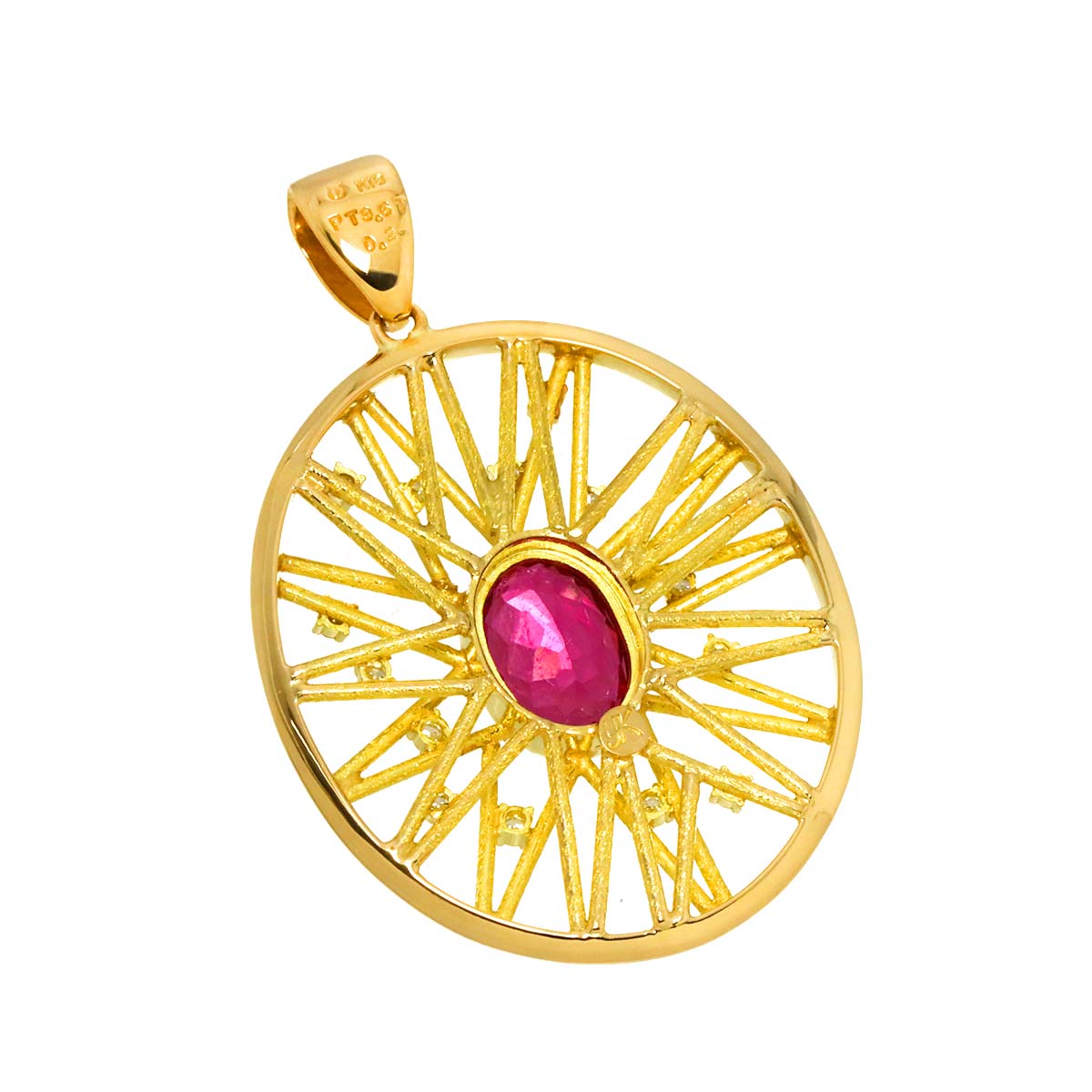 Tourmaline 3.67ct Diamond 0.24ct Pendant Top 18K YG 750