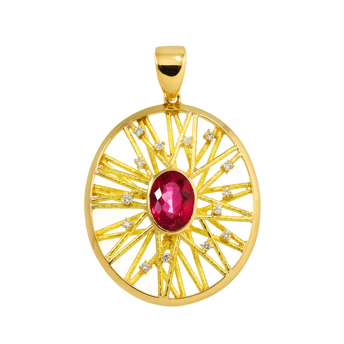 Tourmaline 3.67ct Diamond 0.24ct Pendant Top 18K YG 750